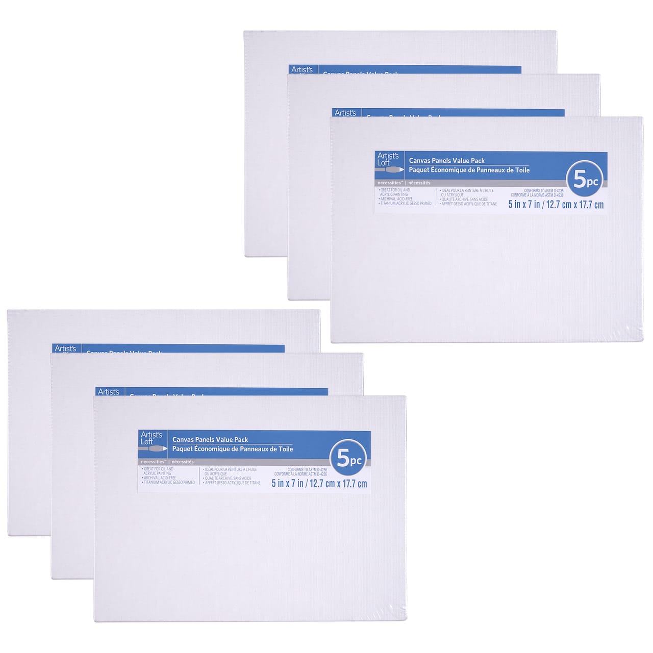 6 Packs: 5 ct. (30 total) Value Pack Canvas Panels by Artist's Loft® Necessities™